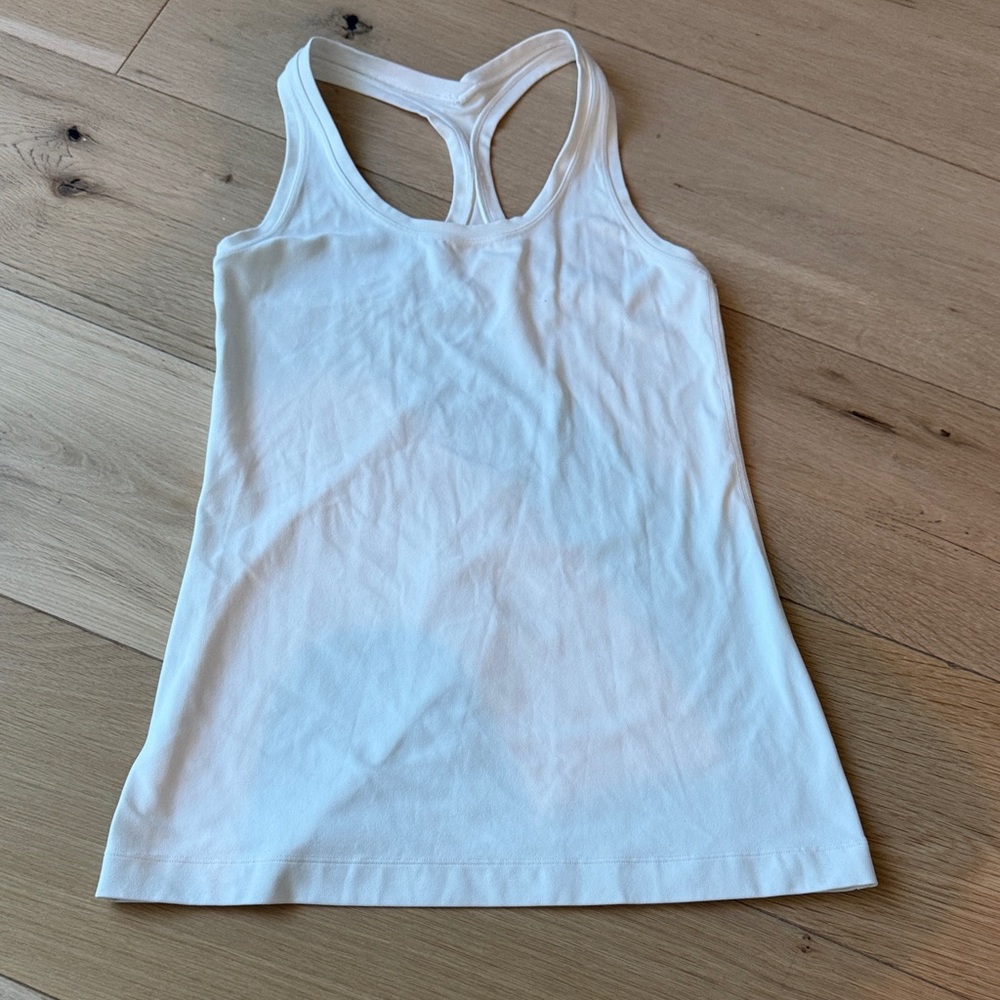 Lululemon White Racerback Tank Top